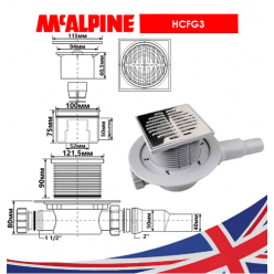 Душевой трап с сухим затвором McAlpine HCFG3 