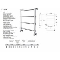 Полотенцесушитель водяной Margaroli Sole 442/TQ 510x706 черный матовый, 442TQN