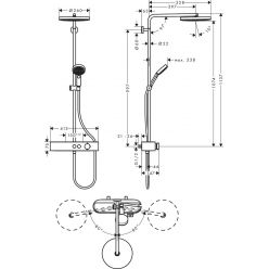 Душевая стойка Hansgrohe Pulsify S Showerpipe 260 1jet с ShowerTablet Select 400, 24220000