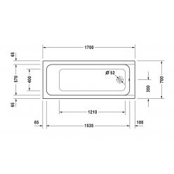 Акриловая ванна Duravit D-Code 170x70, 700098000000000