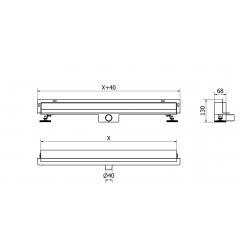 Трап для душа MEXEN Flat Wall, 60 см (1730060) монтаж в стену, двусторонняя решетка, черный.