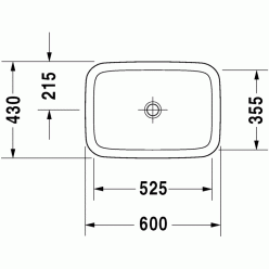 Умывальник Duravit DuraStyle 372600000, встраиваемый сверху 60x43 без перелива