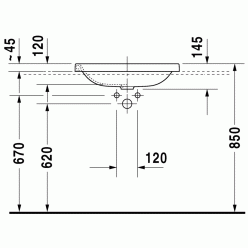 Умывальник Duravit DuraStyle 372600000, встраиваемый сверху 60x43 без перелива