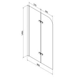 Стеклянная шторка на ванну Mexen FELIX CHROME 80x140, 890-080-002-01-00