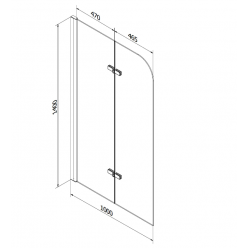 Стеклянная шторка на ванну Mexen FELIX CHROME 100x140, 890-100-002-01-00