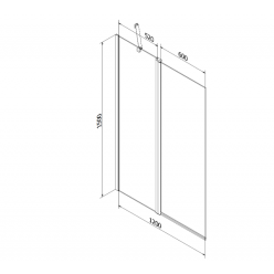 Стеклянная шторка на ванну Mexen FLIP CHROME 120x150, 894-120-101-01-00