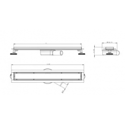 Решетка MEXEN MGB для Flat / Flat 360, 80 см (1026080) черное стекло