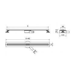 Трап для душа MEXEN FLAT 360 SLIM, 130 см (1041130)