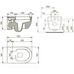 Инсталляция OLI80 с клавишей хром + унитаз Bocchi V-Tondo rimless с сиденьем Soft Close, (600151+659044+1416-001)