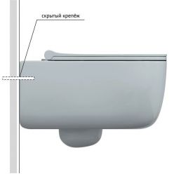 Унитаз подвесной Bocchi V-Tondo Rimless (54 см) 1416-001-0129 с сиденьем, безободковый
