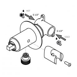 Смеситель с гигиеническим душем Paffoni Tweet Round ZDUP110BO