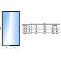 Душевая дверь REA SOLAR BLACK 150x195, REA-K6360