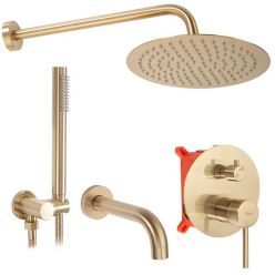 Душевая система Rea Lungo + BOX REA-P6609 матовое золото