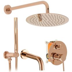 Душевая система Rea Lungo + BOX REA-P6610 розовое золото
