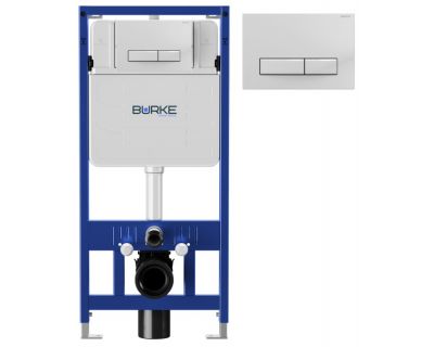 Инсталляция для подвесного унитаза BURKE MOD1 с белой кнопкой (09) [200.09.WW]
