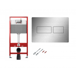 Инсталляция для унитаза TECE base kit 9400434, клавиша полированная сталь
