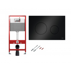 Инсталляция для унитаза TECE base kit 9400925, клавиша черный матовый