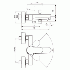 Комплект смесителей для ванны Ideal Standard CERAPLAN III, BD005AA