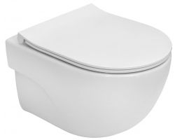 Унитаз подвесной Roca Meridian Compacto Rimless 346244000 + 8012B2002 укороченный с пневмокрышкой Slim