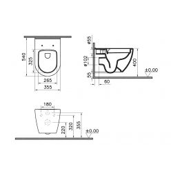 Подвесной унитаз Vitra Mia Round SmoothFlush 7510B003-0075 с сиденьем микролифт 801-003-019