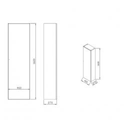 Боковой шкаф Ravak SB Formy 460, орех, X000001262