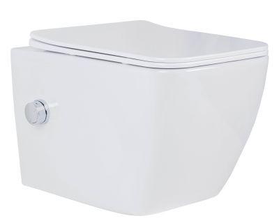 Унитаз подвесной Roxen Cube Bidet 530135-01X с функцией биде, с крышкой Soft-Close