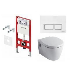 Комплект: унитаз Ideal Standard Connect с инсталляцией TECEspring K955203 и клавишей хром/белый