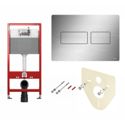 Инсталляция для унитаза TECE base kit 9400434, клавиша solid полированная сталь