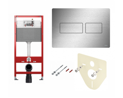 Инсталляция для унитаза TECE base kit 9400434, клавиша solid полированная сталь