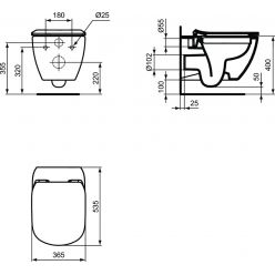 Инсталляция OLI120 (Fresh) + унитаз Ideal Standard Tesi Aquablade с сиденьем Soft Close (кнопка хром глянец)