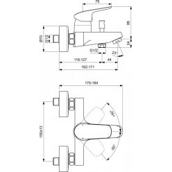 Комплект смесителей для ванны Ideal Standard Ceraflex BD001AA хром 