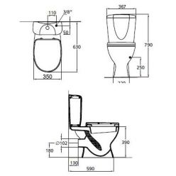 Унитаз напольный Ideal Standard Ecco New [W908701] 63x35 в комплекте с бачком и сиденьем Soft-close