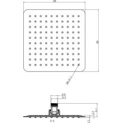 Верхний душ Ravak квадратный 200 мм 982.01, X07P334