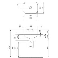 Умывальник Bocchi Scala Arch 1006-004-0125 55x41 черный матовый встраиваемый 