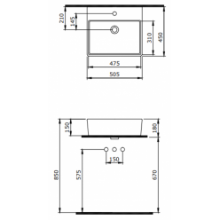 Умывальник Bocchi Milano 50х45 1216-062-0126