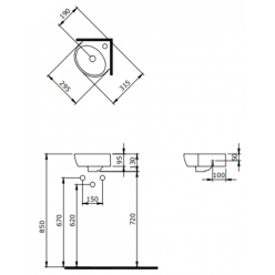 Рукомойник Bocchi Taormina Arch 29,5х31,5х13 1392-001-0126