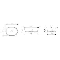 Умывальник Bocchi 1521-001-0125, белая 55x38 накладной на столешницу