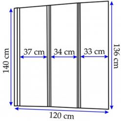 Шторка душевая Rea Agat 3, 120 x140 см [REA-W0301] складная