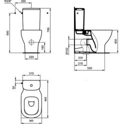 Напольный унитаз Ideal Standart TESI AquaBlade® T008201+T352701+T356801 комплект