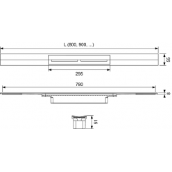 Решетка для сифона TECEdrainprofile, 120 см сатин, 671200