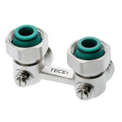 TECEflex 8740436 Запорно-присоединительный узел для нижнего подключения радиаторов 3/4 EK - 3/4 EK, угловой
