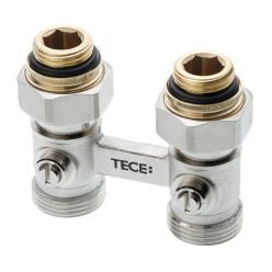 TECEflex 8740437 Запорно-присоединительный узел для нижнего подключения радиаторов 3/4 EK - 1/2 Н, проходной