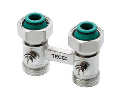TECEflex 8740435 Запорно-присоединительный узел для нижнего подключения радиаторов 3/4 EK - 3/4 EK, проходной