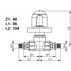 TECEflex 751016 Шаровой кран с рукояткой для скрытого монтажа, 16 мм