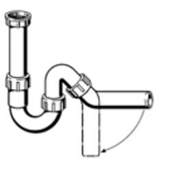 Сифон для моек Viega 102821, трубный, с отводом 45 град, пластик, 3/2x50