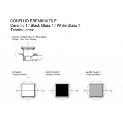 Трап водосточный Pestan Confluo Standard White Glass 1 150х150 белое стекло с рамкой сталь, 13000093