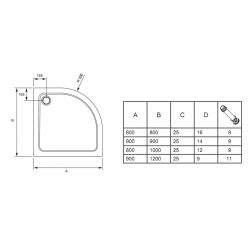 Душевой поддон Jacob Delafon Flight, 100x80x4 см R, E62463-00
