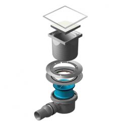 Трап водосточный Pestan Confluo Standard White Glass 1 150х150 белое стекло с рамкой сталь, 13000093