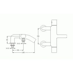 Смеситель Jacob Delafon Talan E10107RU-CP для ванны с душем на борт ванны