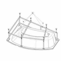 Монтажный комплект к ванне акриловой прямоугольной "Монако" 150х70 , "Тенерифе" 150x70